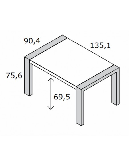 Mesa rectangular pata deslizante ROMA