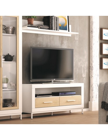 Mueble TV dos cajones y hueco 130 cm ROMA