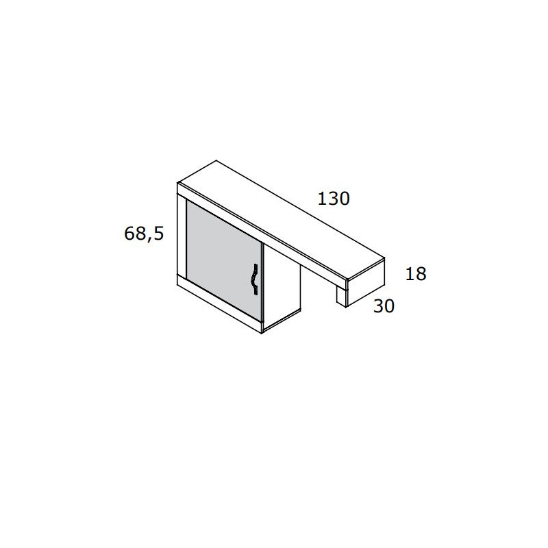Modulo adicional izquierdo para mueble de tv ROMA