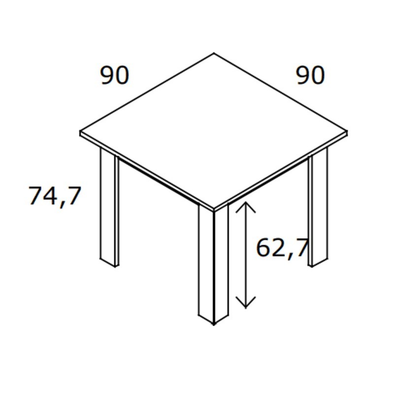 Mesa cuadrada fija ROMA