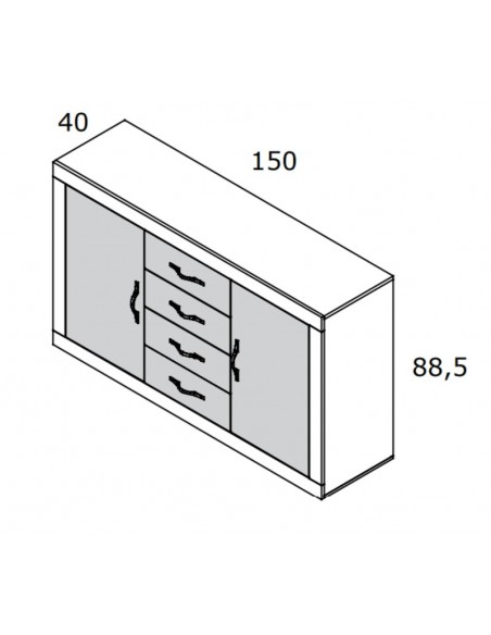 Conjunto aparador y vitrina ROMA