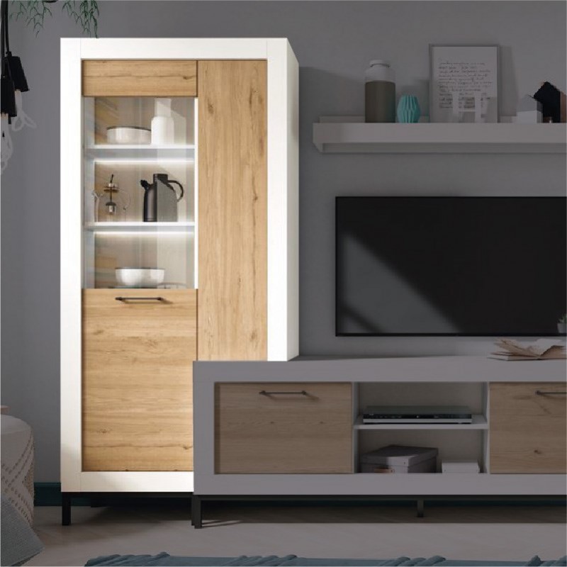 Modulo con vitrina y puerta de cristal MILANO