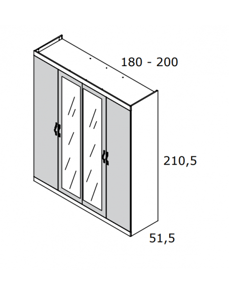 Armario dos puertas correderas ancho 180 altura 240 VIENA