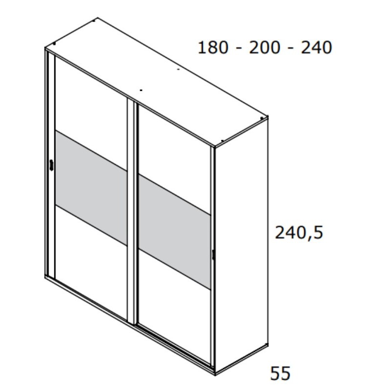 Armario dos puertas correderas ancho 180 altura 240 VIENA