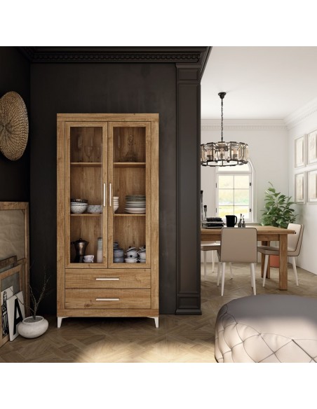 Vitrina dos puertas y dos cajones ROMA
