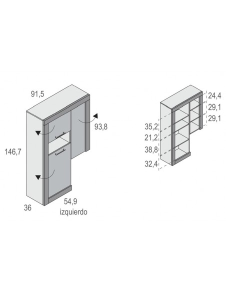 Modulo con vitrina MILANO