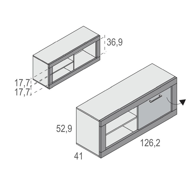 Mueble de televisión una puerta MILANO