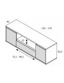 Mueble TV dos puertas y cajón 178 cm CHIARA